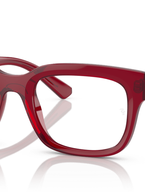 Ray-Ban Eyeglasses Unisex Chad Optics Bio-based Prescription - Transparent Red Frame Clear Lenses 52-22 Polarized