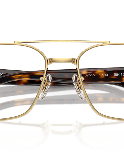 Ray-Ban Eyeglasses Unisex Rb3751v Optics Prescription - Havana Frame Clear Lenses 56-17 Polarized