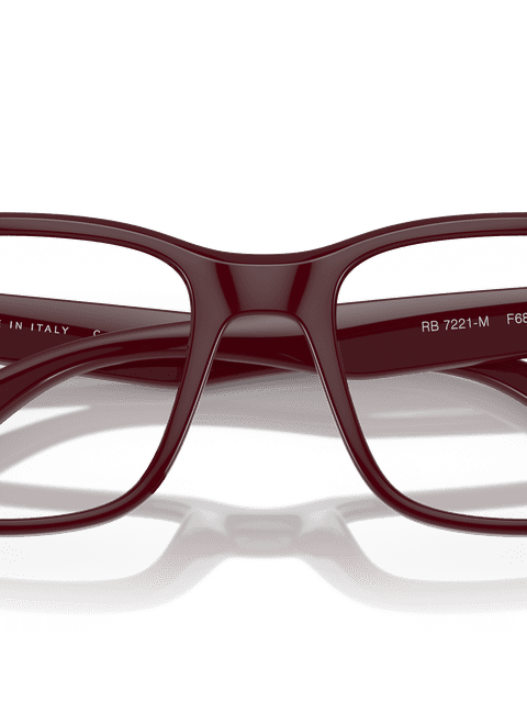 Ray-Ban Eyeglasses Man Rb7221m Optics Scuderia Ferrari Collection - Dark Red Frame Clear Lenses 54-18 Polarized