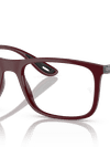 Ray-Ban Eyeglasses Man Rb7222m Optics Scuderia Ferrari Collection - Dark Red Frame Clear Lenses 54-18 Polarized