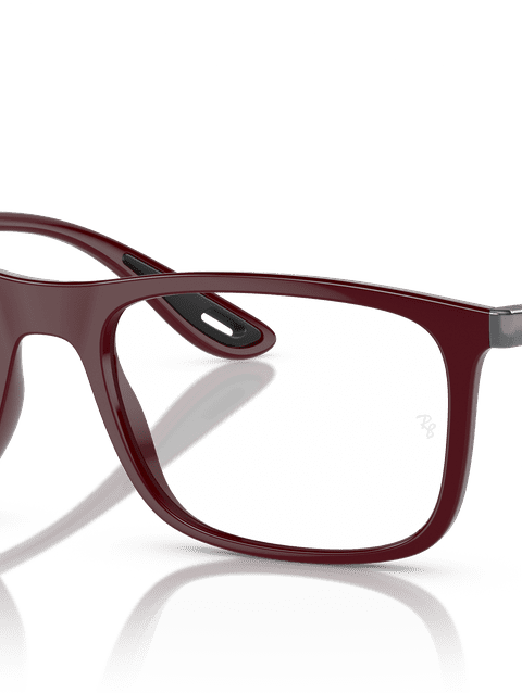 Ray-Ban Eyeglasses Man Rb7222m Optics Scuderia Ferrari Collection - Dark Red Frame Clear Lenses 54-18 Polarized