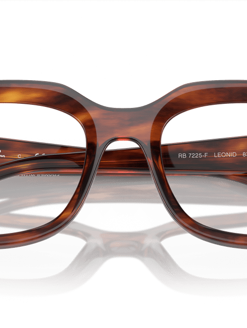 Ray-Ban Eyeglasses Unisex Leonid Optics Bio-based Prescription - Striped Havana Frame Demo Lens Lenses 54-20 Polarized