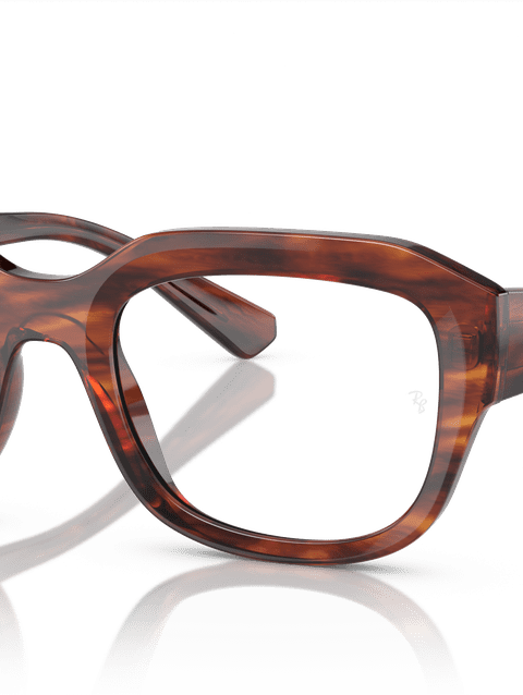 Ray-Ban Eyeglasses Unisex Leonid Optics Bio-based Prescription - Striped Havana Frame Demo Lens Lenses 52-20 Polarized