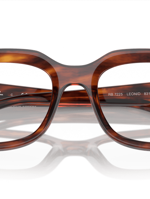 Ray-Ban Eyeglasses Unisex Leonid Optics Bio-based Prescription - Striped Havana Frame Demo Lens Lenses 52-20 Polarized