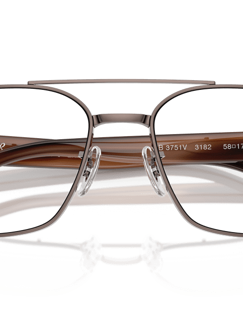 Ray-Ban Eyeglasses Unisex Rb3751v Optics Prescription - Havana Brown Frame Clear Lenses 56-17 Polarized