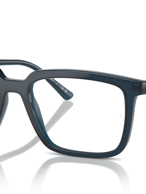 Ray-Ban Eyeglasses Unisex Alain Optics Prescription - Opal Dark Blue Frame Clear Lenses 52-18 Polarized