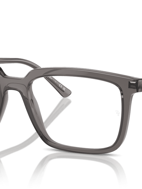 Ray-Ban Eyeglasses Unisex Alain Optics Prescription - Opal Dark Grey Frame Clear Lenses 52-18 Polarized