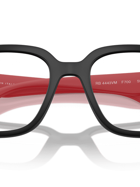 Ray-Ban Eyeglasses Unisex Rb4443vm Optics Scuderia Ferrari Collection Prescription - Matte Red Frame Clear Lenses 55-19 Polarized