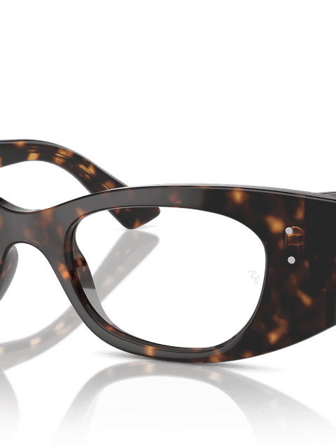 Ray-Ban Eyeglasses Unisex Kat Optics Bio-based Prescription - Havana Frame Clear Lenses 50-18 Polarized