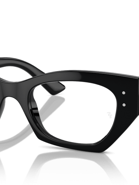 Ray-Ban Eyeglasses Unisex Zena Optics Bio-based Prescription - Black Frame Clear Lenses 49-22 Polarized