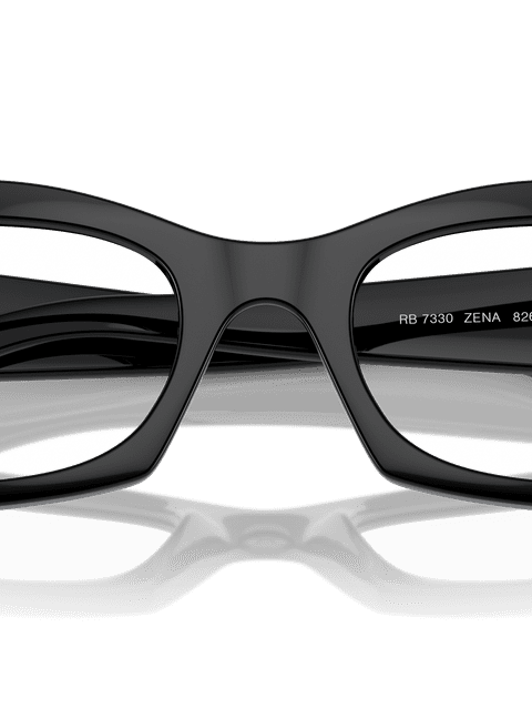 Ray-Ban Eyeglasses Unisex Zena Optics Bio-based Prescription - Black Frame Clear Lenses 49-22 Polarized