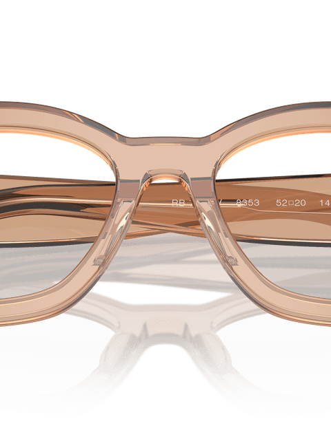 Ray-Ban Eyeglasses Unisex Jorge Optics - Transparent Light Brown Frame Clear Lenses 52-20 Polarized