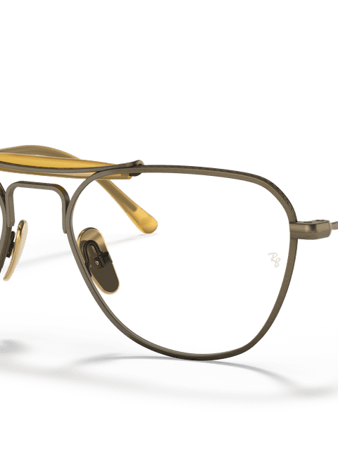 Ray-Ban Eyeglasses Woman Rb8064 Titanium Optics Prescription - Gold Frame Clear Lenses 53-17