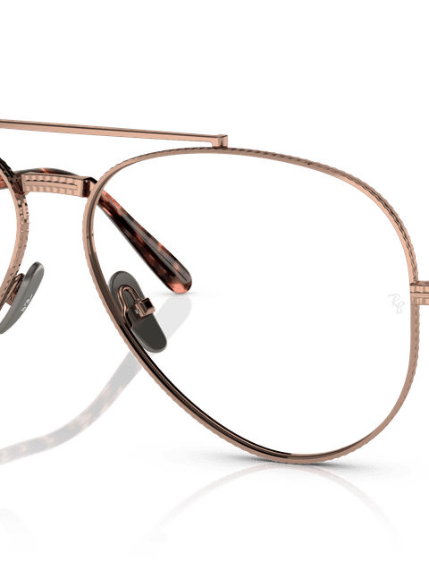 Ray-Ban Eyeglasses Unisex Aviator II Titanium Optics Prescription - Rose Gold Frame Clear Lenses 55-14 Polarized