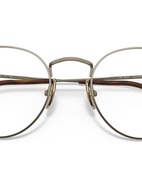 Ray-Ban Eyeglasses Unisex Round Titanium Optics Prescription - Gold Frame Clear Lenses 50-21