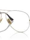 Ray-Ban Eyeglasses Unisex Aviator Titanium Optics - Arista Gold Frame Clear Lenses 58-14 Polarized