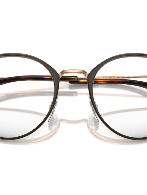 Ray-Ban Eyeglasses Children Rb1053 Optics Kids Prescription - Brown On Rose Gold Frame Clear Lenses 45-18 Polarized