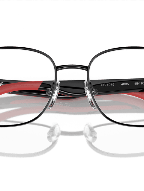 Ray-Ban Eyeglasses Children Rb1059 Optics Kids Bio-based Prescription - Black On Red Frame Demo Lens Lenses 47-16 Polarized