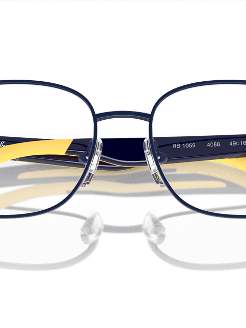 Ray-Ban Eyeglasses Children Rb1059 Optics Kids Bio-based Prescription - Blue On Yellow Frame Demo Lens Lenses 47-16 Polarized