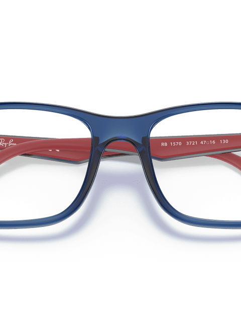 Ray-Ban Eyeglasses Children Rb1570 Optics Kids Prescription - Red Frame Clear Lenses 49-16 Polarized