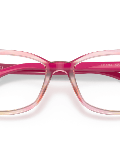 Ray-Ban Eyeglasses Children Rb1591 Optics Kids Prescription - Fuxia Frame Clear Lenses 48-16 Polarized