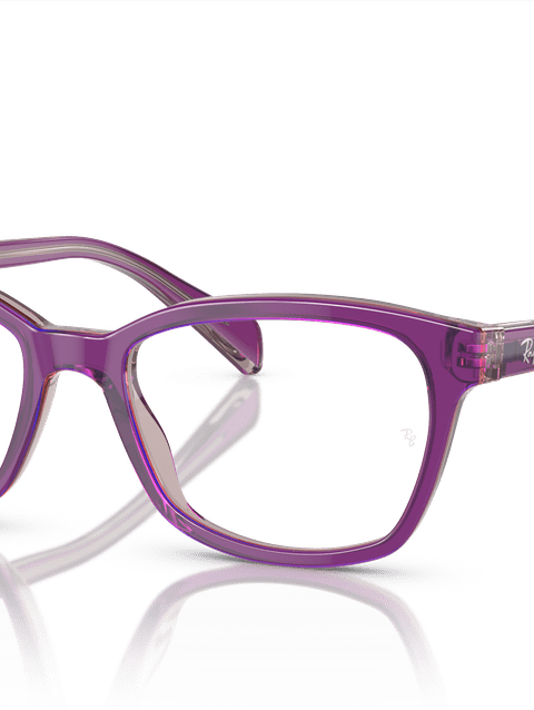 Ray-Ban Eyeglasses Children Rb1591 Optics Kids Prescription - Top Purple & Pink & Beige Frame Clear Lenses 46-16 Polarized