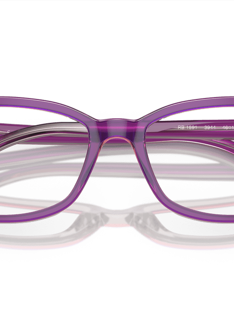 Ray-Ban Eyeglasses Children Rb1591 Optics Kids Prescription - Top Purple & Pink & Beige Frame Clear Lenses 46-16 Polarized