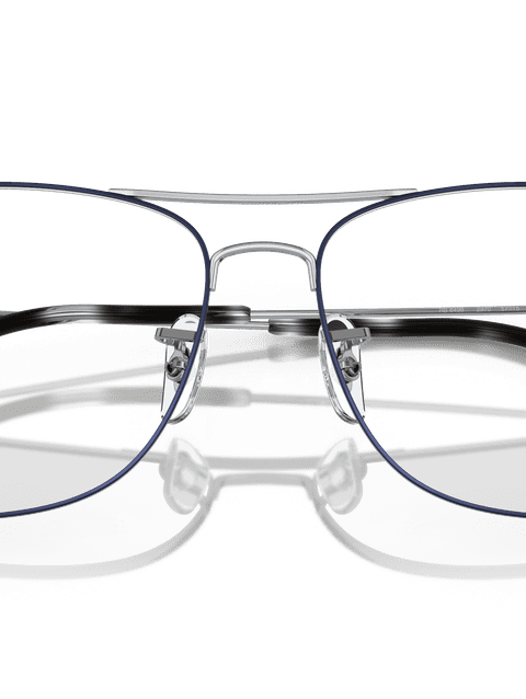 Ray-Ban Eyeglasses Unisex Rb6498 Optics Prescription - Silver Frame Clear Lenses 55-15 Polarized