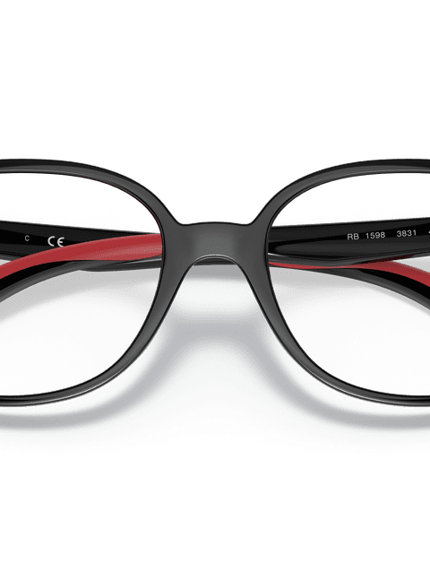 Ray-Ban Eyeglasses Children Rb1598 Optics Kids Prescription - Red Frame Clear Lenses 47-16 Polarized