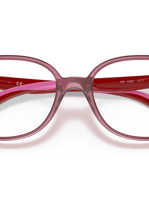 Ray-Ban Eyeglasses Children Rb1598 Optics Kids Prescription - Red Frame Clear Lenses 49-16 Polarized