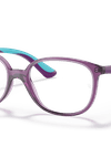 Ray-Ban Eyeglasses Children Rb1598 Optics Kids Prescription - Violet Frame Clear Lenses 47-16 Polarized