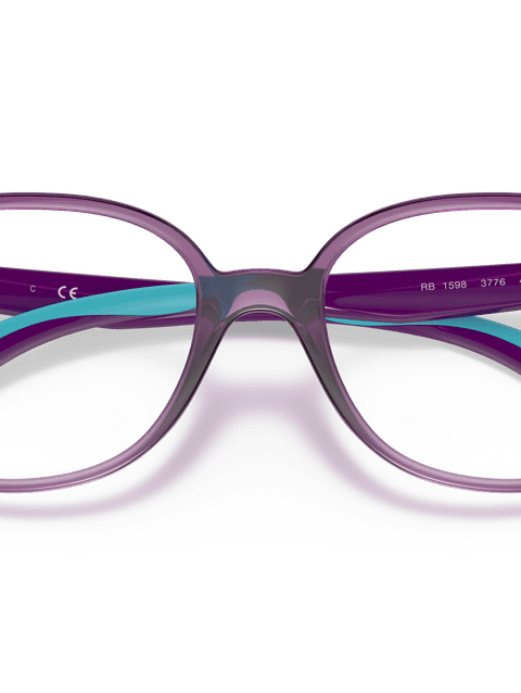 Ray-Ban Eyeglasses Children Rb1598 Optics Kids Prescription - Violet Frame Clear Lenses 47-16 Polarized