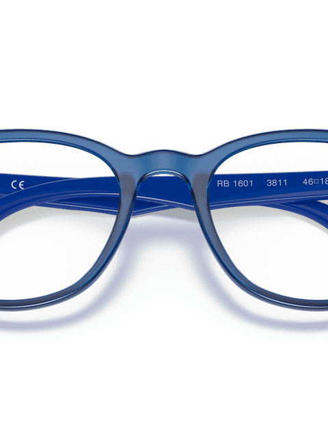 Ray-Ban Eyeglasses Children Rb1601 Optics Kids Prescription - Blue Frame Clear Lenses 48-18 Polarized