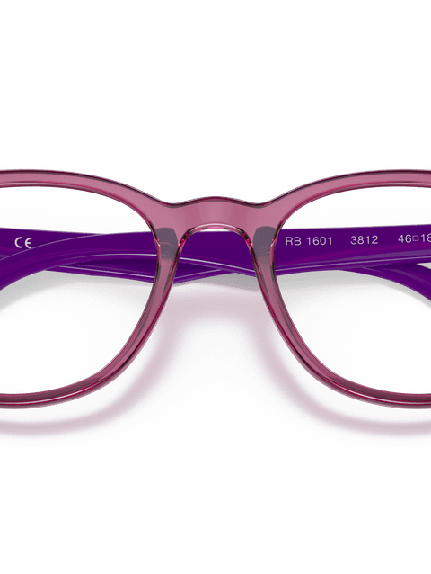 Ray-Ban Eyeglasses Children Rb1601 Optics Kids Prescription - Violet Frame Clear Lenses 48-18 Polarized