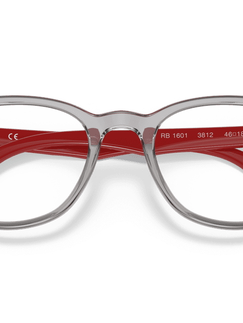 Ray-Ban Eyeglasses Children Rb1601 Optics Kids Prescription - Red Frame Clear Lenses 48-18 Polarized