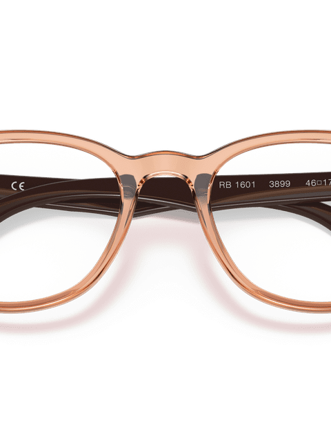 Ray-Ban Eyeglasses Children Rb1601 Optics Kids Prescription - Dark Brown Frame Clear Lenses 46-18 Polarized