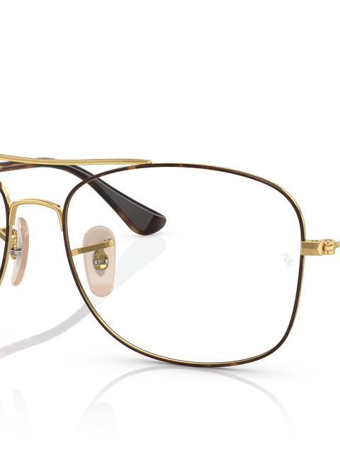 Ray-Ban Eyeglasses Unisex Rb6499 Optics Prescription - Gold Frame Clear Lenses 55-15 Polarized