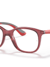 Ray-Ban Eyeglasses Children Rb1604 Optics Kids Prescription - Red Frame Clear Lenses 46-16 Polarized