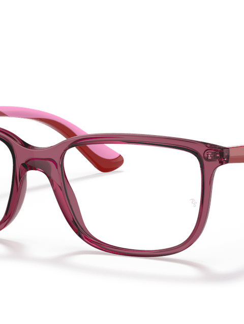 Ray-Ban Eyeglasses Children Rb1605 Optics Kids Prescription - Red On Pink Frame Clear Lenses 47-16 Polarized