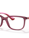 Ray-Ban Eyeglasses Children Rb1605 Optics Kids Prescription - Red On Pink Frame Clear Lenses 49-16 Polarized