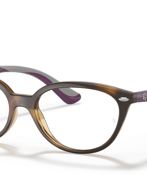 Ray-Ban Eyeglasses Children Rb1612 Optics Kids Prescription - Purple On Rubber Grey Frame Clear Lenses 48-15 Polarized