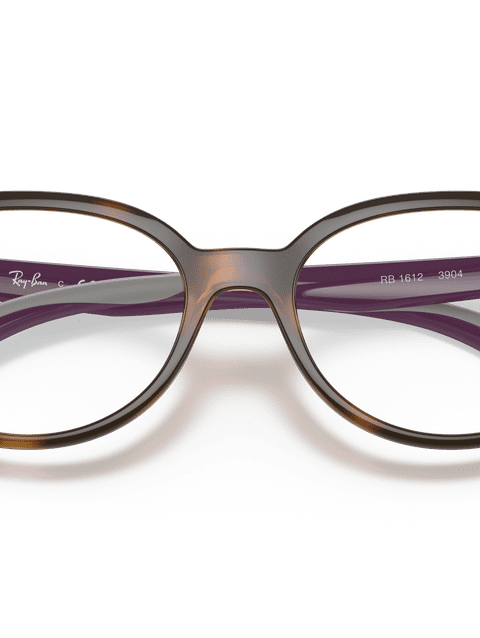 Ray-Ban Eyeglasses Children Rb1612 Optics Kids Prescription - Purple On Rubber Grey Frame Clear Lenses 48-15 Polarized