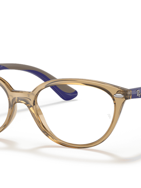 Ray-Ban Eyeglasses Children Rb1612 Optics Kids Prescription - Blue On Rubber Turtledove Frame Clear Lenses 46-15 Polarized