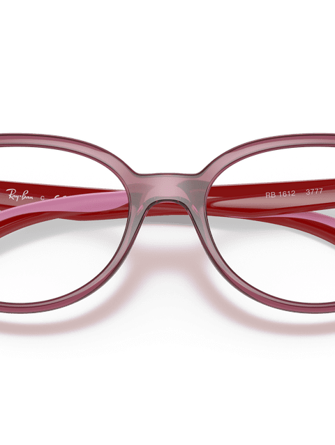 Ray-Ban Eyeglasses Children Rb1612 Optics Kids Prescription - Red On Pink Frame Clear Lenses 48-15 Polarized