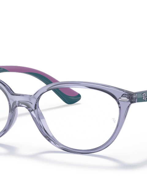 Ray-Ban Eyeglasses Children Rb1612 Optics Kids Prescription - Turquoise On Violet Frame Clear Lenses 48-15 Polarized