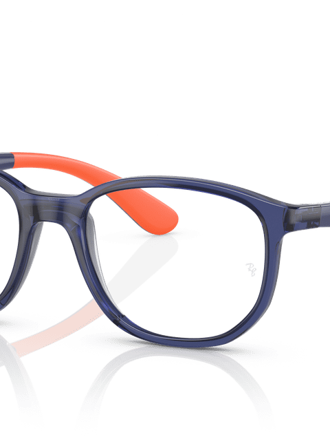 Ray-Ban Eyeglasses Children Rb1619 Optics Kids Prescription - Blue On Orange Frame Clear Lenses 47-16 Polarized