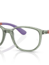 Ray-Ban Eyeglasses Children Rb1619 Optics Kids Prescription - Transparent Green On Rubber Wisteria Frame Clear Lenses 49-16 Polarized