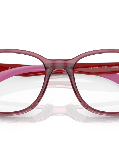 Ray-Ban Eyeglasses Children Rb1619 Optics Kids Prescription - Red On Pink Frame Clear Lenses 47-16 Polarized