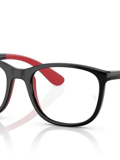 Ray-Ban Eyeglasses Children Rb1620 Optics Kids Prescription - Black On Red Frame Clear Lenses 48-17 Polarized