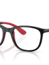 Ray-Ban Eyeglasses Children Rb1620 Optics Kids Prescription - Black On Red Frame Clear Lenses 46-17 Polarized